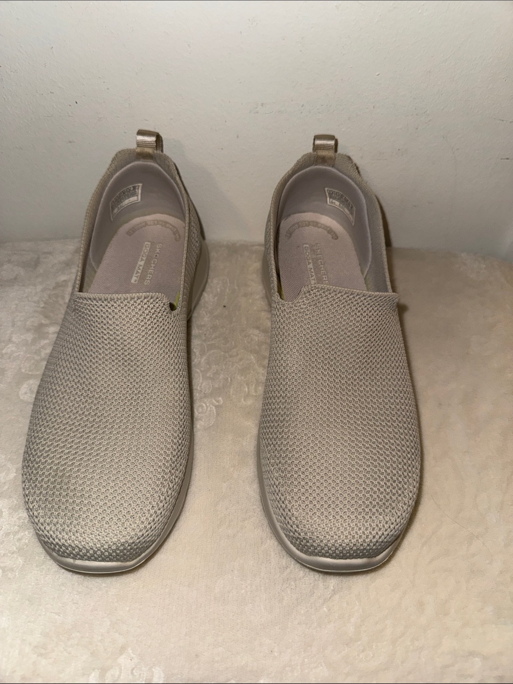 Skechers Men's Slip-On Mesh Loafers in Taupe Beige